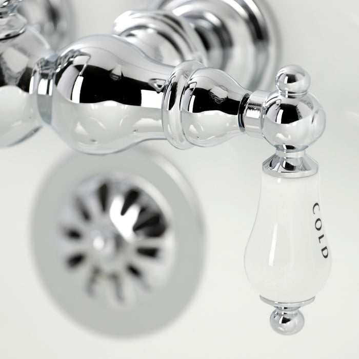 Kingston Heirloom CA4T1 - Vintage Two-Handle 2-Hole Tub Wall Mount Clawfoot Tub Faucet, Polished Chrome