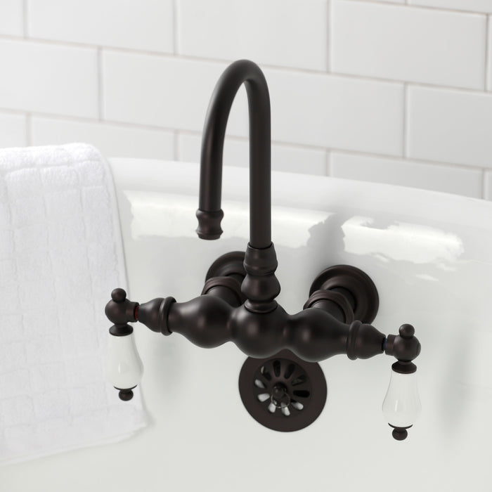 Kingston Heirloom CA5T5 - Vintage Two-Handle 2-Hole Tub Wall Mount Clawfoot Tub Faucet, Oil Rubbed Bronze