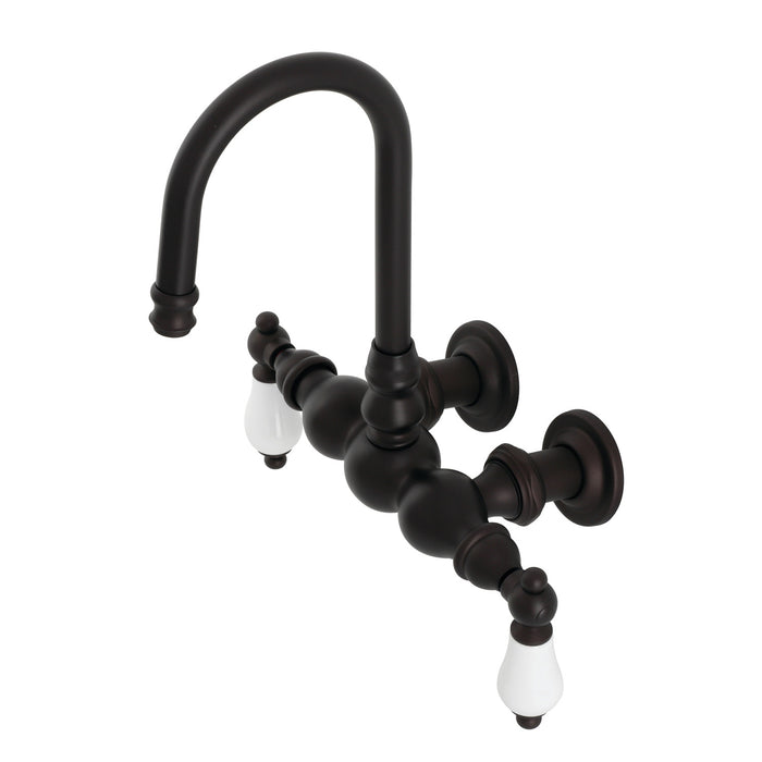 Kingston Heirloom CA5T5 - Vintage Two-Handle 2-Hole Tub Wall Mount Clawfoot Tub Faucet, Oil Rubbed Bronze