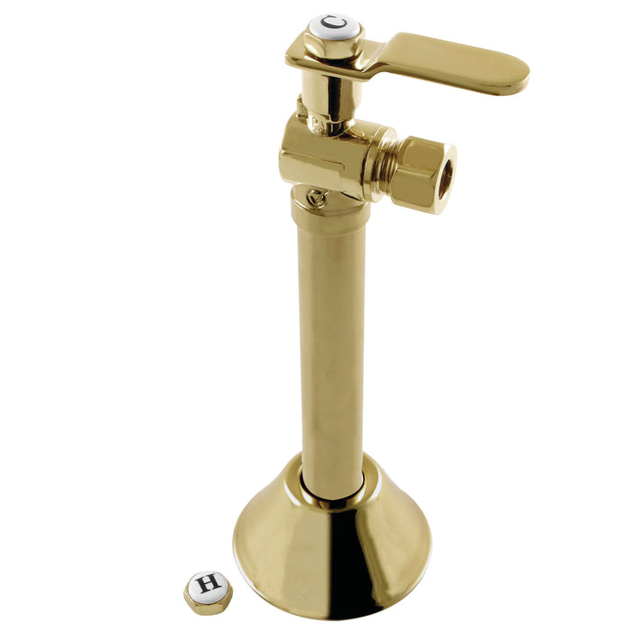 Kingston Sona CA8320PB - Whitaker 1/2-Inch Sweat x 3/8-Inch O.D. Comp Angle Shut-Off Valve with 5-Inch Extension, Polished Brass