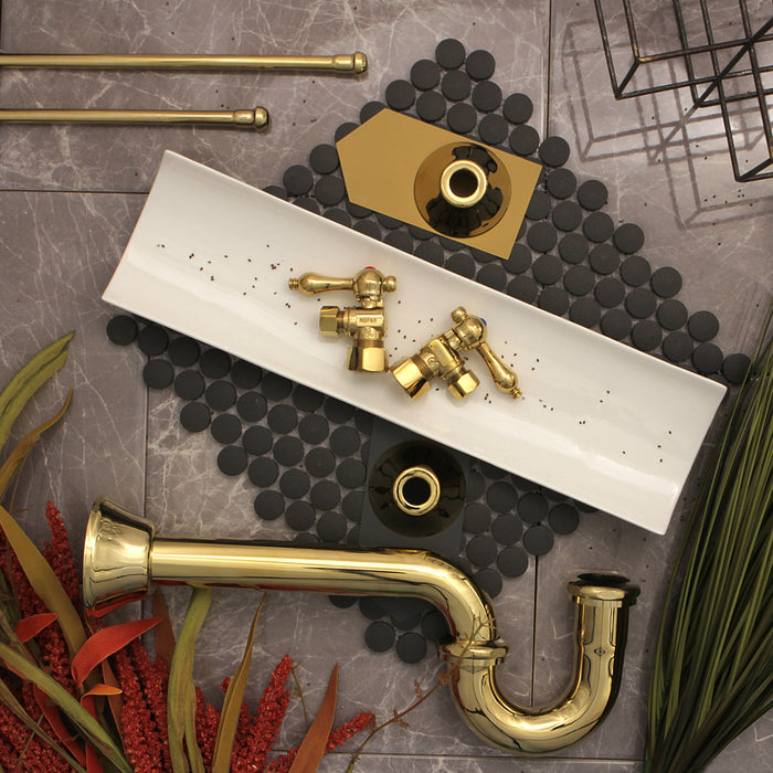Kingston Complement CB38302 30-Inch Bullnose Bathroom Supply Line, Polished Brass