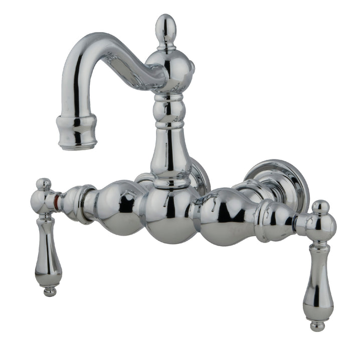 Kingston Heirloom CC1002T1 - Vintage Two-Handle 2-Hole Tub Wall Mount Clawfoot Tub Faucet, Polished Chrome