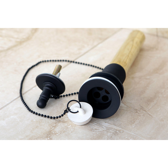 Kingston Heirloom CC1005 - Vintage Brass Chain and Plug Bathroom Sink Drain with Overflow, 20 Gauge, Oil Rubbed Bronze