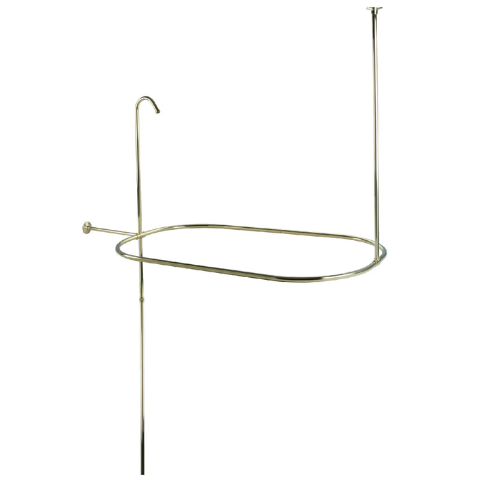 Kingston Vintage CC10402 61-Inch Shower Riser with Rectangular Enclosure, Polished Brass