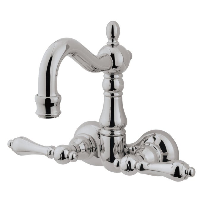 Kingston Heirloom CC1071T8 - Vintage Two-Handle 2-Hole Tub Wall Mount Clawfoot Tub Faucet, Brushed Nickel