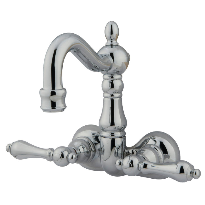 Kingston Heirloom CC1072T1 - Vintage Two-Handle 2-Hole Tub Wall Mount Clawfoot Tub Faucet, Polished Chrome