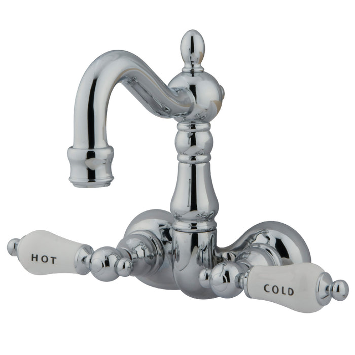 Kingston Heirloom CC1074T1 - Vintage Two-Handle 2-Hole Tub Wall Mount Clawfoot Tub Faucet, Polished Chrome