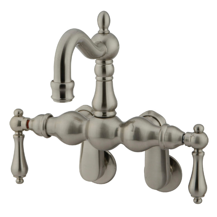 Kingston Heirloom CC1081T8 - Vintage Two-Handle 2-Hole Tub Wall Mount Clawfoot Tub Faucet, Brushed Nickel