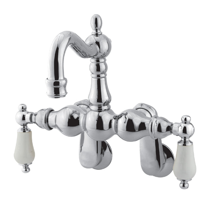 Kingston Heirloom CC1084T1 - Vintage Two-Handle 2-Hole Tub Wall Mount Clawfoot Tub Faucet, Polished Chrome