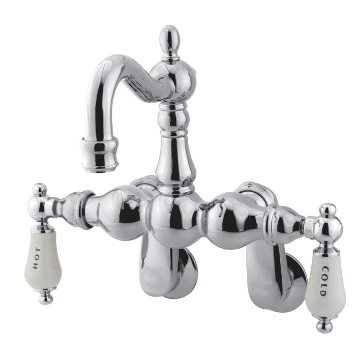 Kingston Heirloom CC1086T1 - Vintage Two-Handle 2-Hole Tub Wall Mount Clawfoot Tub Faucet, Polished Chrome