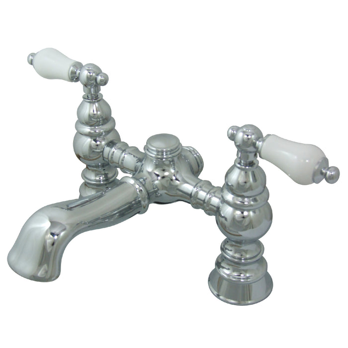 Kingston Heirloom CC1130T1 - Vintage Two-Handle 2-Hole Deck-Mount Clawfoot Tub Faucet, Polished Chrome