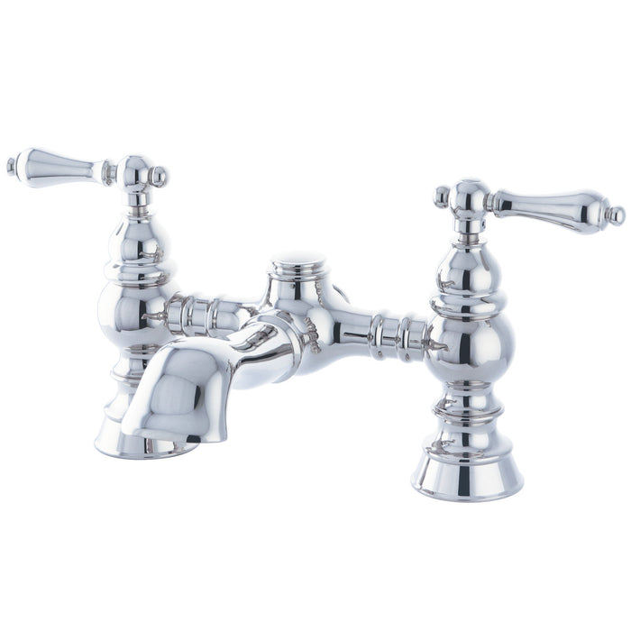 Kingston Heirloom CC1131T1 - Heritage Two-Handle 2-Hole Deck-Mount Clawfoot Tub Faucet, Polished Chrome
