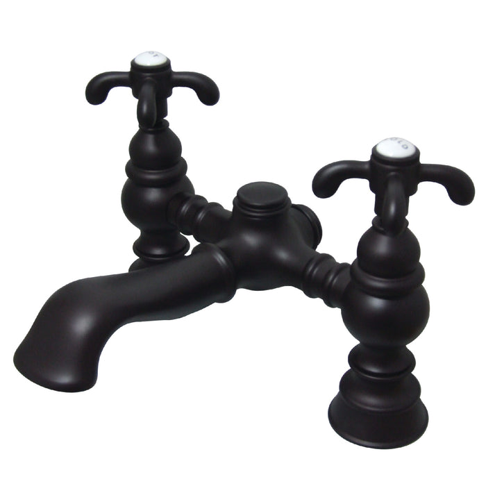 Kingston Vintage CC1134T5 Two-Handle 2-Hole Deck-Mount Clawfoot Tub Faucet, Oil Rubbed Bronze