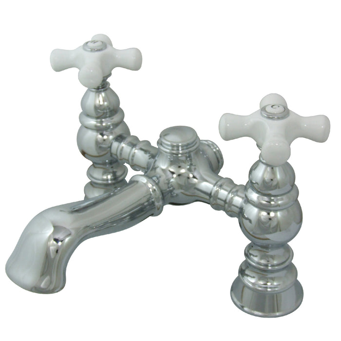 Kingston Heirloom CC1136T1 - Vintage Two-Handle 2-Hole Deck-Mount Clawfoot Tub Faucet, Polished Chrome