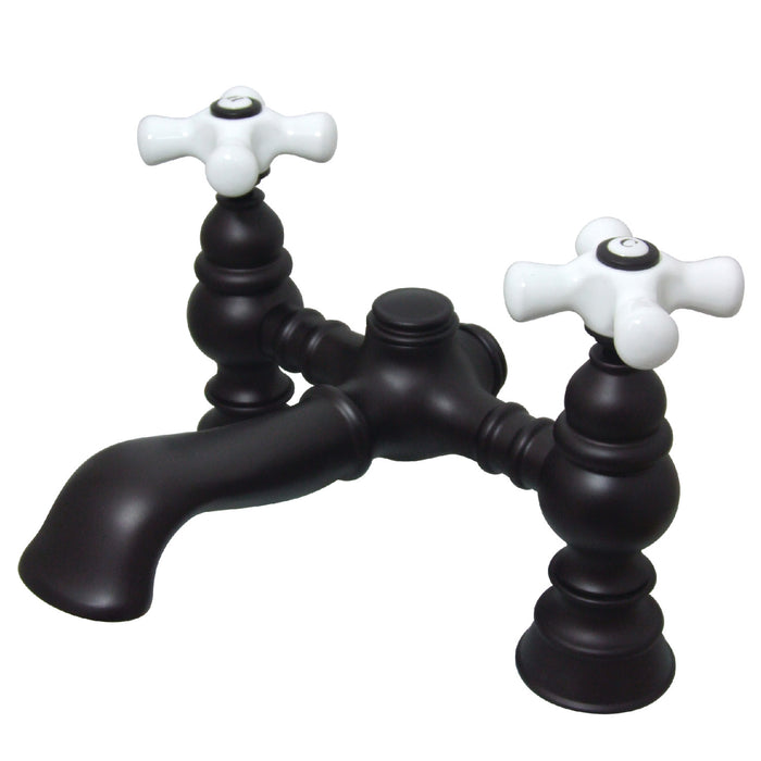 Kingston Heirloom CC1136T5 - Vintage Two-Handle 2-Hole Deck-Mount Clawfoot Tub Faucet, Oil Rubbed Bronze