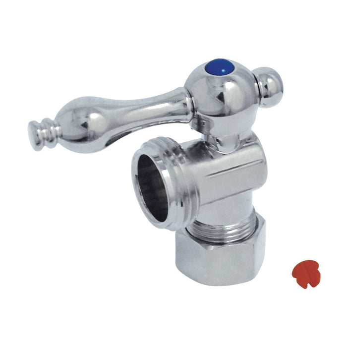 Kingston Vintage CC12001 5/8-Inch O.D. Comp x 3/4-Inch Hose Thread Quarter-Turn Angle Shut-Off Valve, Polished Chrome