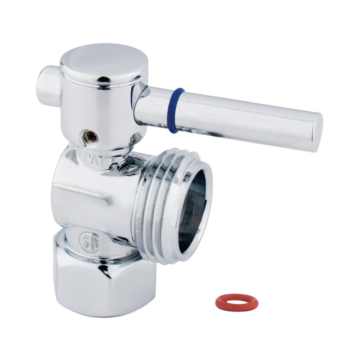 Kingston Sona CC13001DL - Fauceture 1/2-Inch FIP x 3/4-Inch Hose Thread Quarter-Turn Angle Shut-Off Valve, for Washing Machine, Polished Chrome