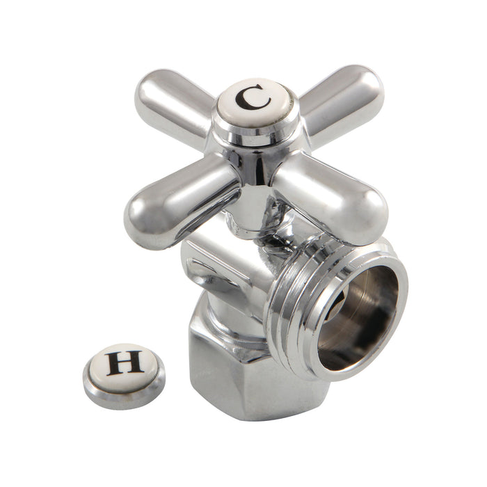 Kingston Heirloom CC13001X - Vintage 1/2-Inch FIP x 3/4-Inch Hose Thread Quarter-Turn Angle Shut-Off Valve, for Washing Machine, Polished Chrome