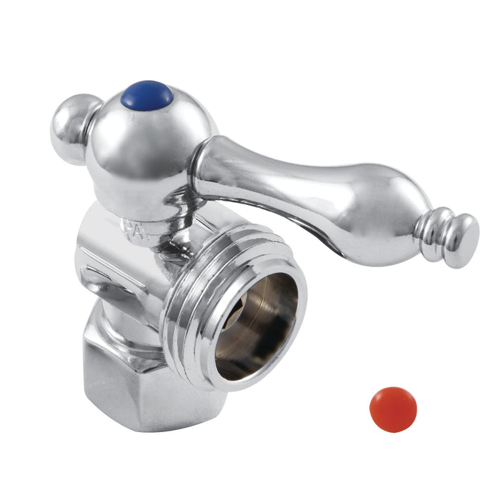 Kingston Heirloom CC13001 - Vintage 1/2-Inch FIP x 3/4-Inch Hose Thread Quarter-Turn Angle Shut-Off Valve, for Washing Machine, Polished Chrome