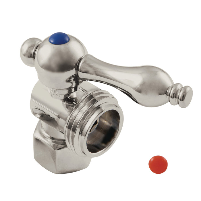 Kingston Heirloom CC13008 - Vintage 1/2-Inch FIP x 3/4-Inch Hose Thread Quarter-Turn Angle Shut-Off Valve, for Washing Machine, Brushed Nickel