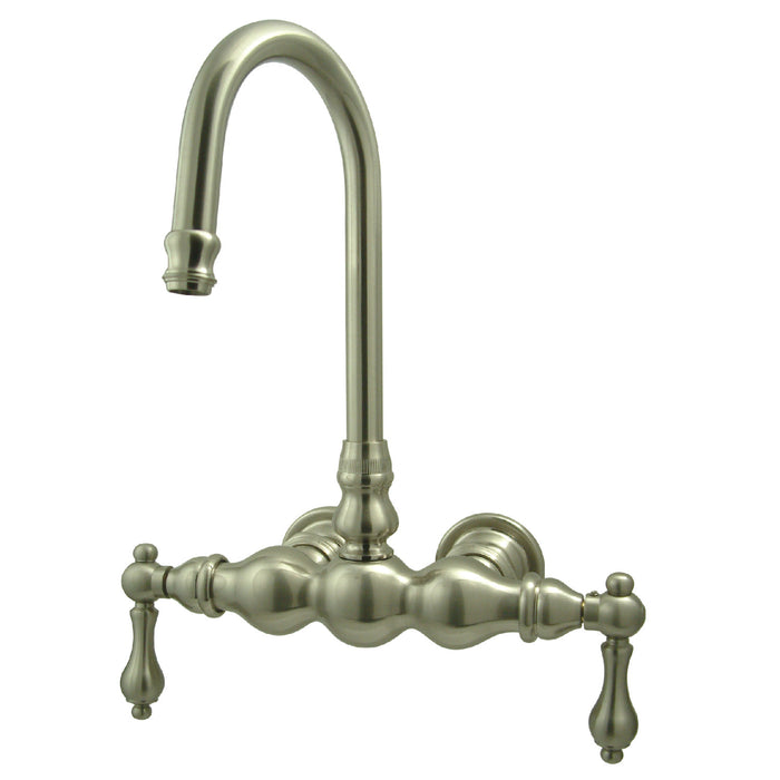 Kingston Heirloom CC1T8 - Vintage Two-Handle 2-Hole Tub Wall Mount Clawfoot Tub Faucet, Brushed Nickel