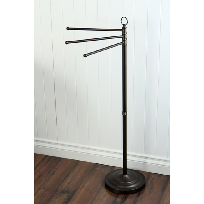 Kingston Heirloom CC2025 - Vintage 40-Inch Freestanding Pedestal 3-Tier Towel Rack, Oil Rubbed Bronze