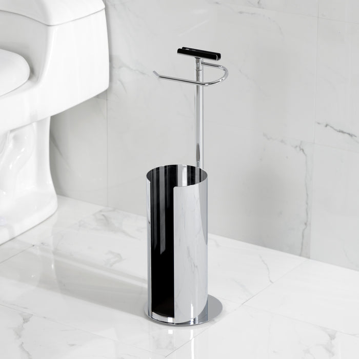 Kingston Sona CC2031 - Continental Freestanding Toilet Paper Holder with Roll Storage and Phone Stand, Polished Chrome