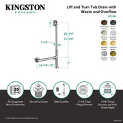 Kingston Heirloom CC2088 - Vintage Brass Lift and Turn Tub Waste