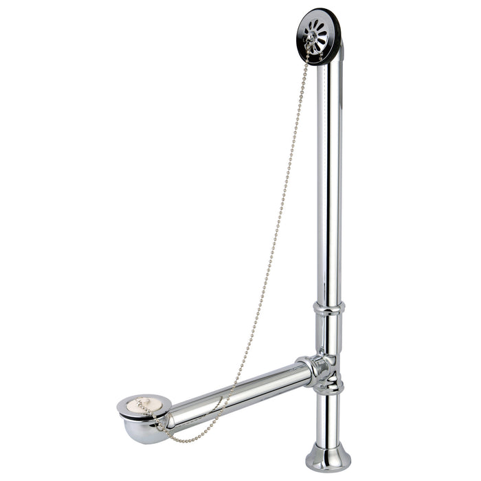 Kingston Heirloom CC2091 - Vintage Brass Chain and Stopper Tub Waste and Overflow, Polished Chrome
