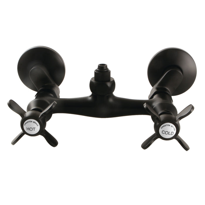 Kingston Heirloom CC2130BEX - Essex Wall-Mount Tub Filler Faucet with Riser Adapter, Matte Black