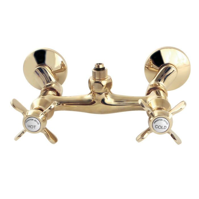 Kingston Heirloom CC2132BEX - Essex Wall-Mount Tub Filler Faucet with Riser Adapter, Polished Brass