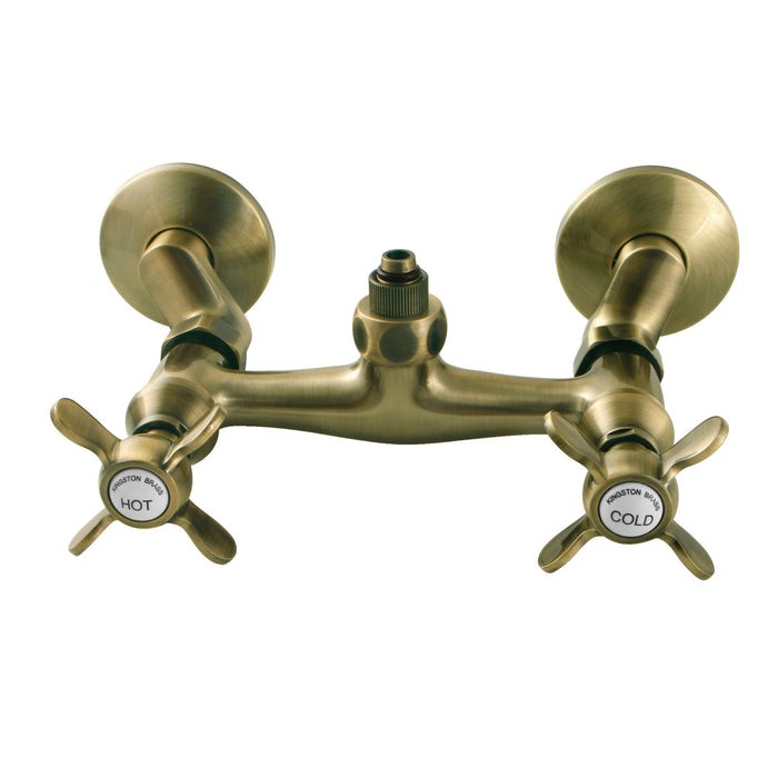 Kingston Heirloom CC2133BEX - Essex Wall-Mount Tub Filler Faucet with Riser Adapter, Antique Brass