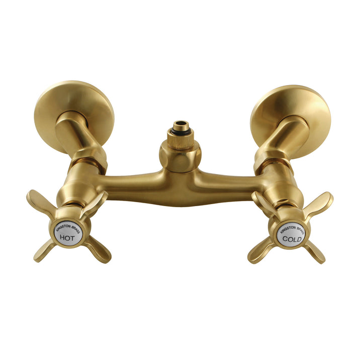 Kingston Heirloom CC2137BEX - Essex Wall-Mount Tub Filler Faucet with Riser Adapter, Brushed Brass