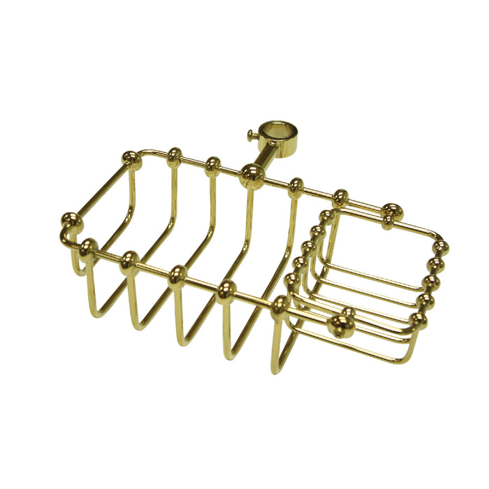 Kingston Heirloom CC2142 - Vintage 7-Inch Riser Mount Soap and Sponge Holder, Polished Brass