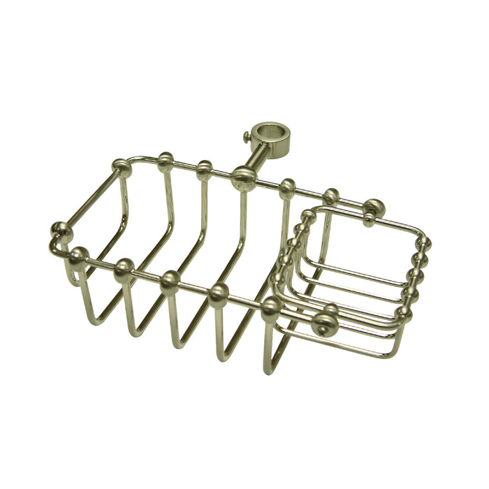 Kingston Heirloom CC2148 - Vintage 7-Inch Riser Mount Soap and Sponge Holder, Brushed Nickel
