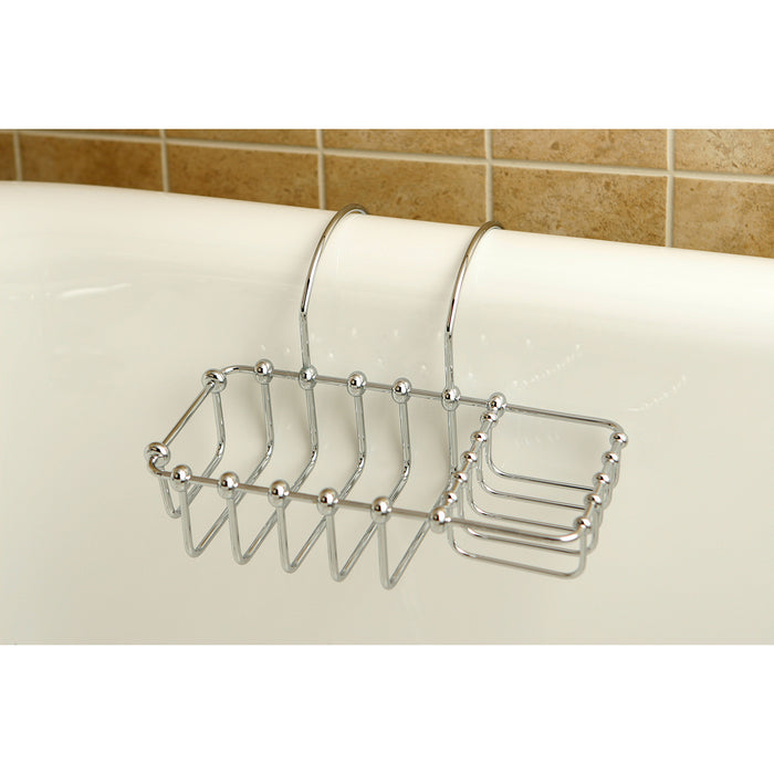 Kingston Heirloom CC2161 - Vintage 8-3/8 Inch Clawfoot Tub Hanging Soap and Sponge Holder, Polished Chrome