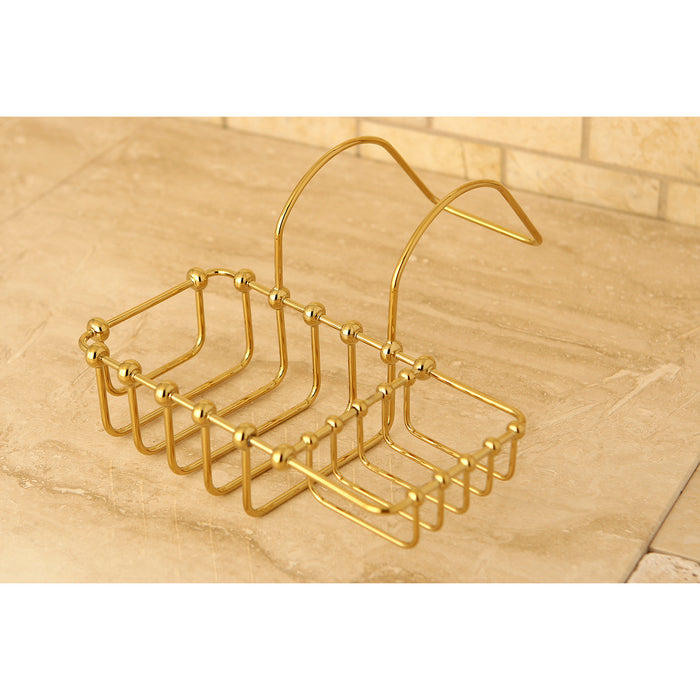 Kingston Heirloom CC2162 - Vintage 8-3/8 Inch Clawfoot Tub Hanging Soap and Sponge Holder, Polished Brass