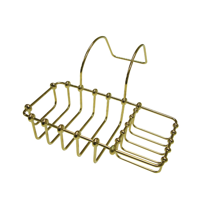 Kingston Heirloom CC2162 - Vintage 8-3/8 Inch Clawfoot Tub Hanging Soap and Sponge Holder, Polished Brass