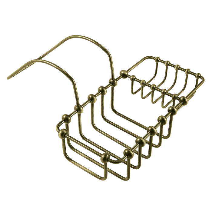 Kingston Heirloom CC2163 - Vintage 8-3/8 Inch Clawfoot Tub Hanging Soap and Sponge Holder, Antique Brass