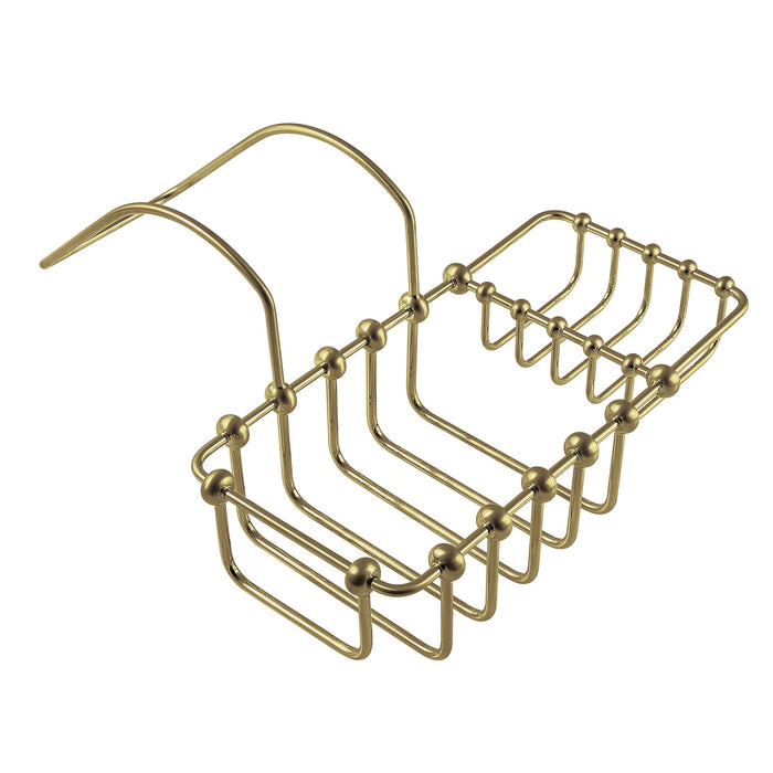 Kingston Heirloom CC2167 - Vintage 8-3/8 Inch Clawfoot Tub Hanging Soap and Sponge Holder, Brushed Brass