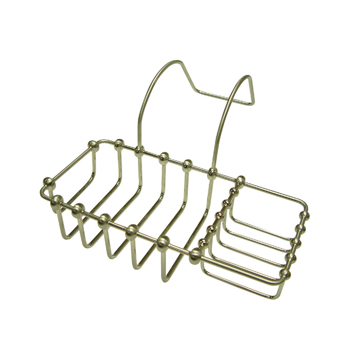 Kingston Heirloom CC2168 - Vintage 8-3/8 Inch Clawfoot Tub Hanging Soap and Sponge Holder, Brushed Nickel