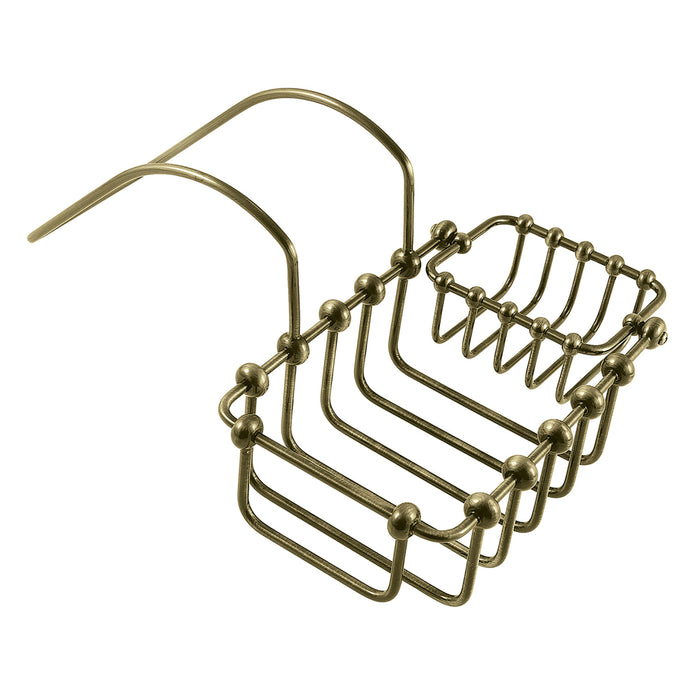 Kingston Heirloom CC2173 - Vintage 7-Inch Clawfoot Tub Hanging Soap and Sponge Holder, Antique Brass