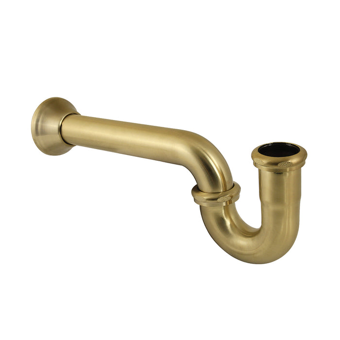 Kingston Vintage CC2247 1-1/4 (or 1-1/2) x 1-1/2 Inch Decor P-Trap with Bell Flange, 13-1/16 Inch Length, 18 Gauge, Brushed Brass