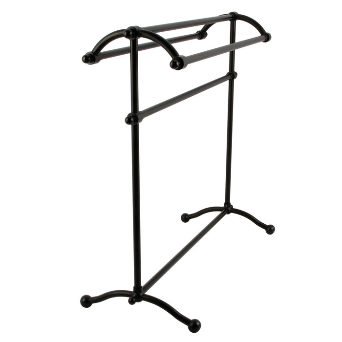 Kingston Heirloom CC2290 - Vintage 30-Inch Freestanding Pedestal 4-Tier Towel Rack, Matte Black