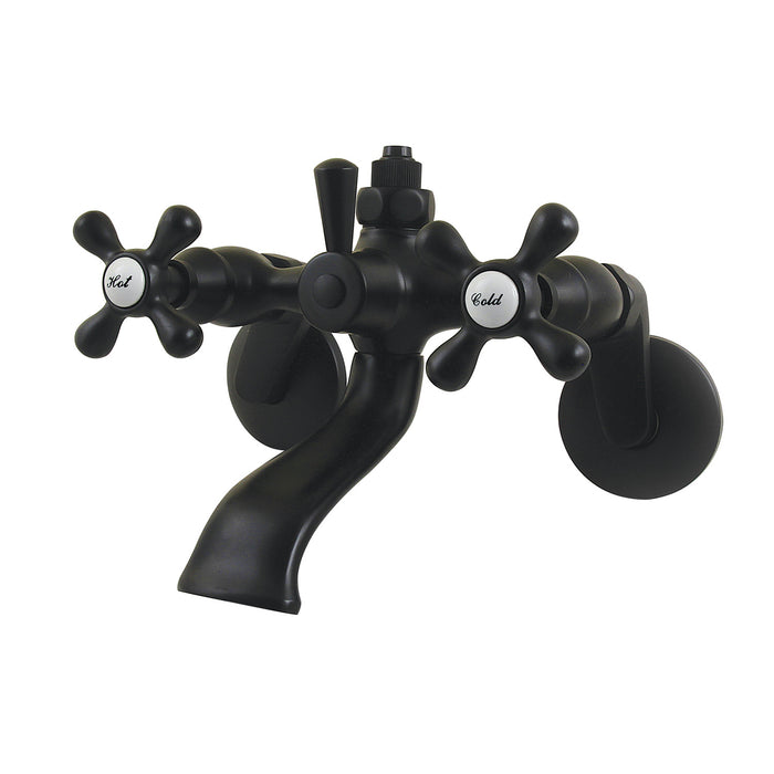 Kingston Heirloom CC2660 - Vintage Wall-Mount Tub Faucet with Riser Adaptor, Matte Black