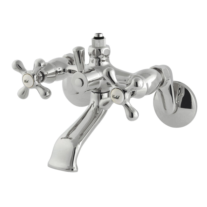 Kingston Heirloom CC2661 - Vintage Wall-Mount Tub Faucet with Riser Adaptor, Polished Chrome