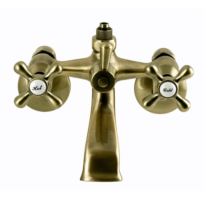 Kingston Heirloom CC2663 - Vintage Wall-Mount Tub Faucet with Riser Adaptor, Antique Brass