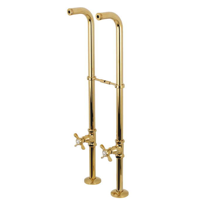 Kingston Kingston CC266S2BEX Freestanding Supply Line with Stop Valve and Handle, Polished Brass