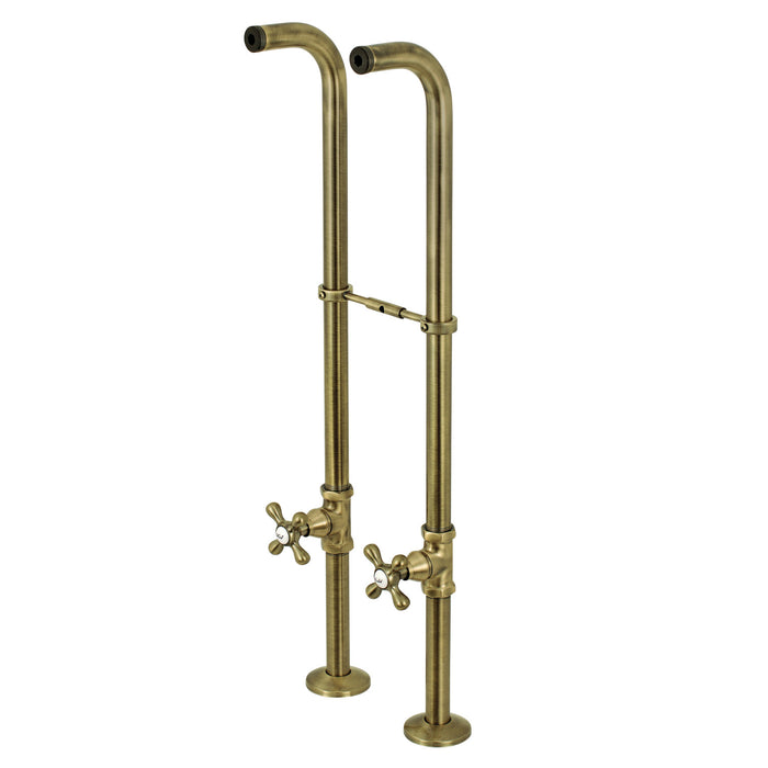 Kingston Kingston CC266S3AX Freestanding Supply Line with Stop Valve and Handle, Antique Brass