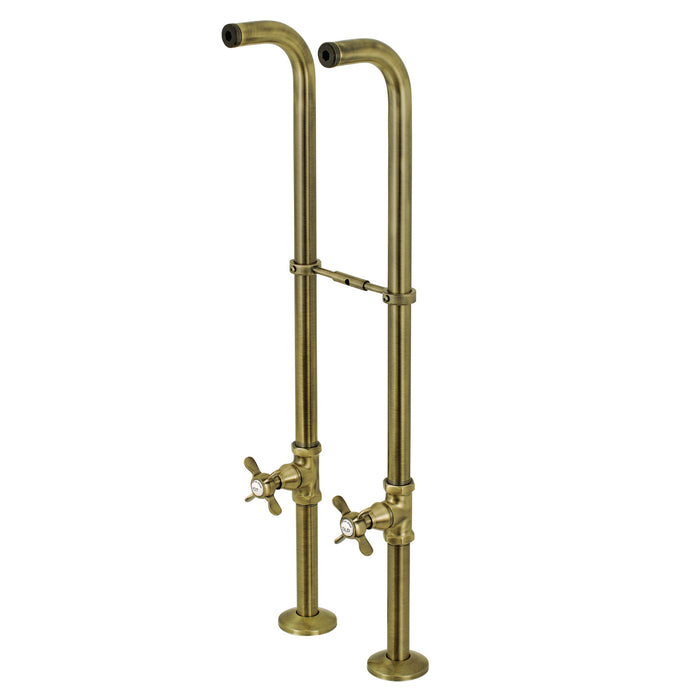 Kingston Kingston CC266S3BEX Freestanding Supply Line with Stop Valve and Handle, Antique Brass